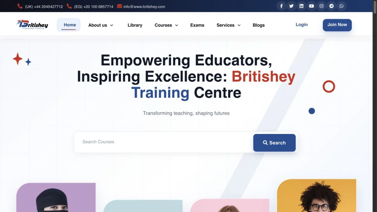 الواجهة الفعلية لمشروع Britishey